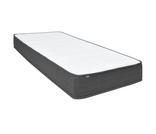 Cama box spring tela gris oscuro 80x200 cm