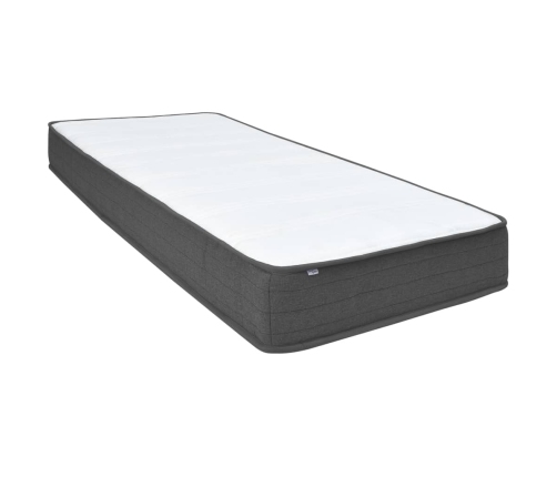 Cama box spring tela gris oscuro 100x200 cm