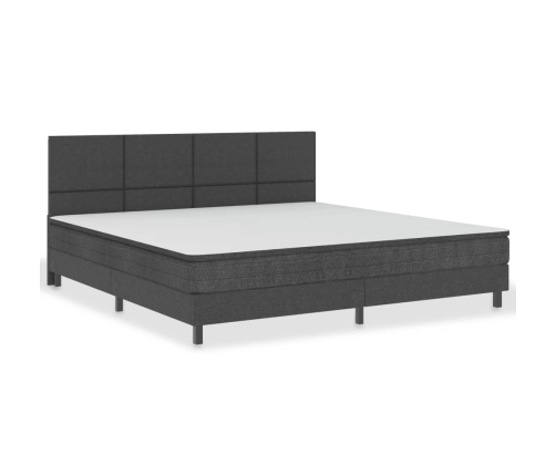 Cama box spring tela gris oscuro 200x200 cm