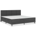 Cama box spring tela gris oscuro 200x200 cm