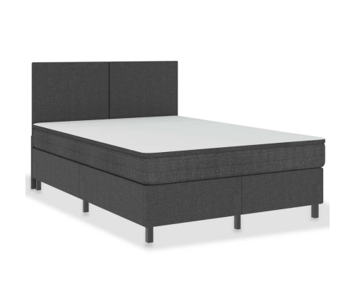 Cama box spring tela gris oscuro 160x200 cm