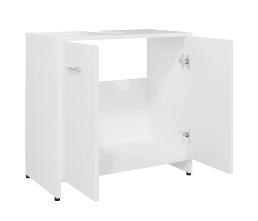 Armario de baño madera contrachapada blanco 60x33x61 cm