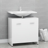 Armario de baño madera contrachapada blanco 60x33x61 cm