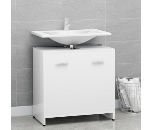 Armario de baño madera contrachapada blanco 60x33x61 cm