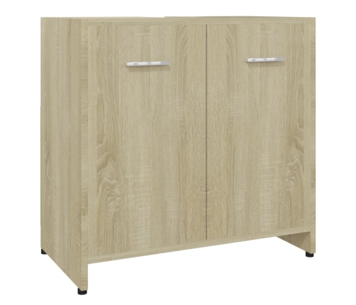 Armario de baño madera contrachapada color roble 60x33x61 cm