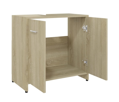 Armario de baño madera contrachapada color roble 60x33x61 cm