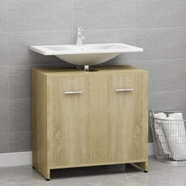 Armario de baño madera contrachapada color roble 60x33x61 cm