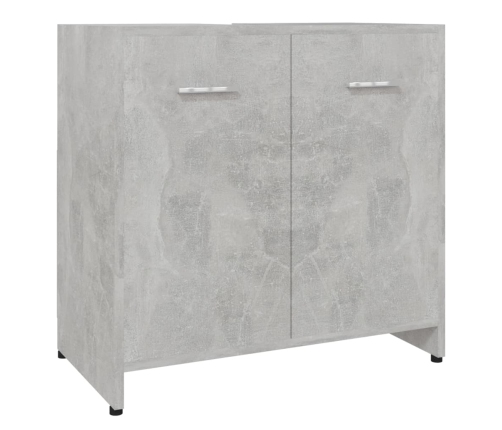 Armario de baño madera contrachapada gris hormigón 60x33x61 cm