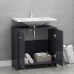 Armario de baño madera contrachapada gris brillo 60x33x61 cm