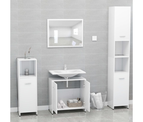 Conjunto de muebles de baño madera contrachapada blanco