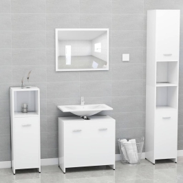 Conjunto de muebles de baño madera contrachapada blanco