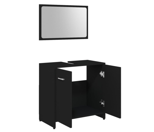 Conjunto de muebles de baño madera contrachapada negro