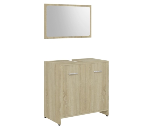 Conjunto de muebles de baño contrachapada color roble Sonoma