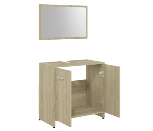 Conjunto de muebles de baño contrachapada color roble Sonoma