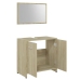 Conjunto de muebles de baño contrachapada color roble Sonoma