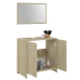 Conjunto de muebles de baño contrachapada color roble Sonoma