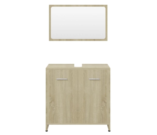 Conjunto de muebles de baño contrachapada color roble Sonoma