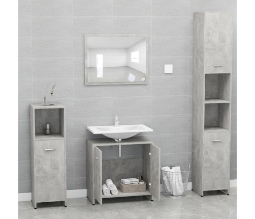 Conjunto de muebles de baño madera contrachapada gris hormigón