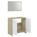 Conjunto de muebles de baño madera contrachapada blanco y roble