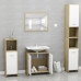 Conjunto de muebles de baño madera contrachapada blanco y roble