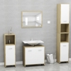 Conjunto de muebles de baño madera contrachapada blanco y roble