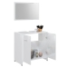 Conjunto de muebles de baño madera contrachapada blanco brillo