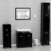 Conjunto de muebles baño madera contrachapado negro brillante