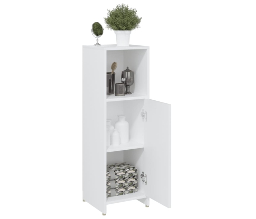 Armario de baño madera contrachapada blanco 30x30x95 cm