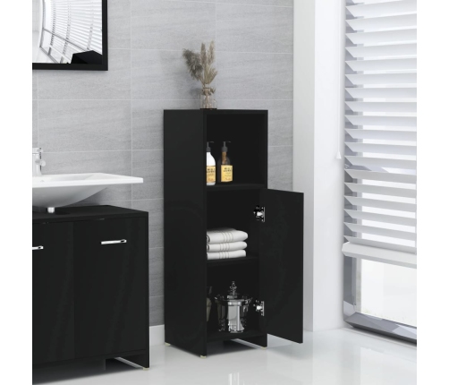 Armario de baño madera contrachapada negro 30x30x95 cm