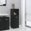 Armario de baño madera contrachapada negro 30x30x95 cm