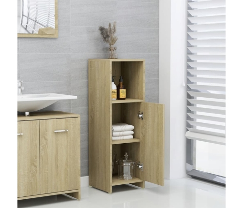 Armario de baño madera contrachapada color roble 30x30x95 cm