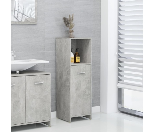 Armario de baño madera contrachapada gris hormigón 30x30x95 cm