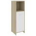 Armario de baño madera contrachapada blanco y roble 30x30x95 cm