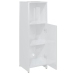 Armario de baño madera contrachapada blanco brillo 30x30x95 cm