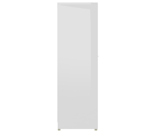 Armario de baño madera contrachapada blanco brillo 30x30x95 cm