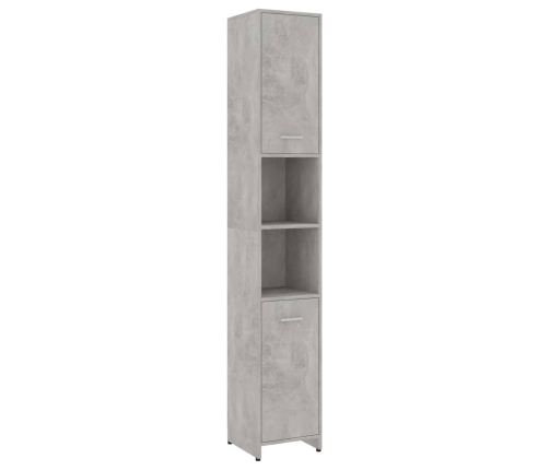 Armario baño madera contrachapada gris hormigón 30x30x183,5 cm