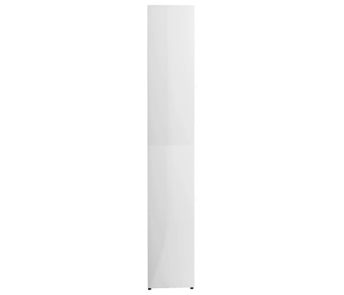 Armario baño madera contrachapada blanco brillo 30x30x183,5 cm