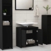 Armario de baño madera contrachapada negro 60x33x61 cm