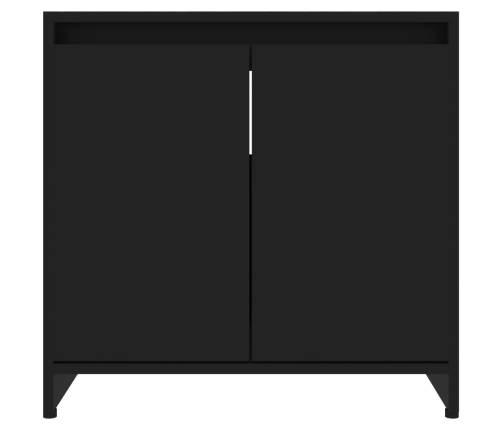 Armario de baño madera contrachapada negro 60x33x61 cm