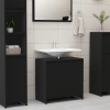 Armario de baño madera contrachapada negro 60x33x61 cm