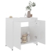 Armario de baño madera contrachapada blanco brillo 60x33x61 cm