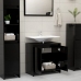 Armario de baño madera contrachapada negro brillo 60x33x61 cm