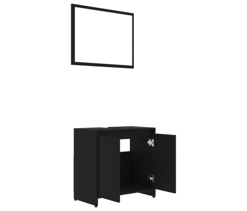 Conjunto de muebles de baño madera contrachapada negro