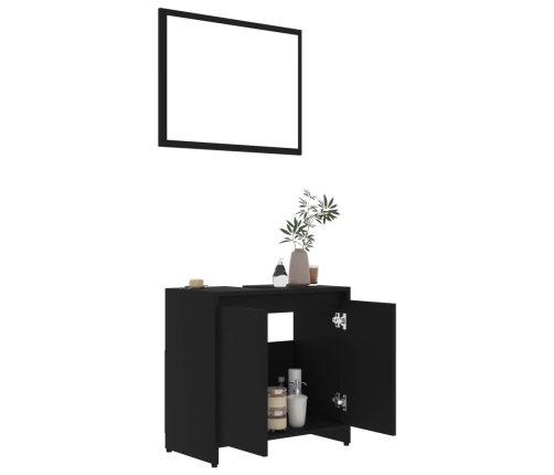 Conjunto de muebles de baño madera contrachapada negro