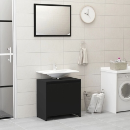 Conjunto de muebles de baño madera contrachapada negro