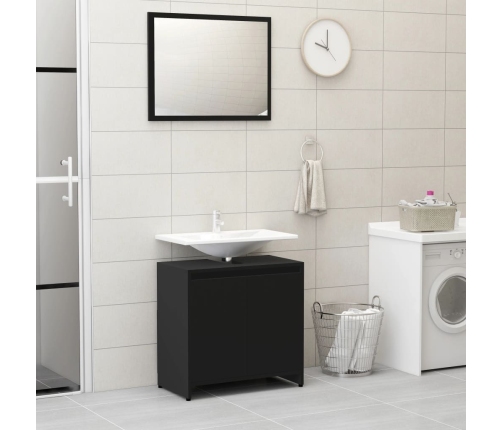 Conjunto de muebles de baño madera contrachapada negro