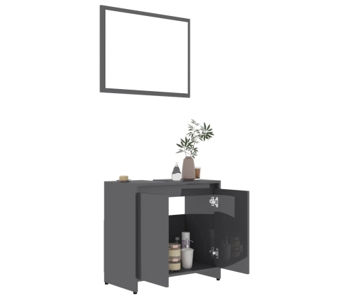 Conjunto de muebles de baño madera contrachapada gris