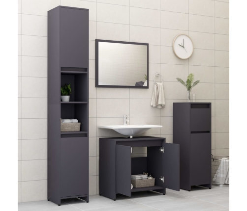 Conjunto de muebles de baño madera contrachapada gris