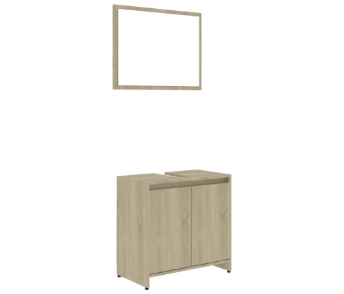 Conjunto de muebles de baño contrachapada color roble Sonoma