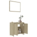 Conjunto de muebles de baño contrachapada color roble Sonoma